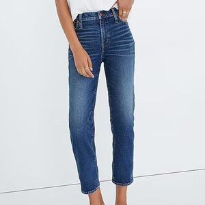 Madewell Women's Mid-Rise Classic Straight Denim Jeans Raw Hem